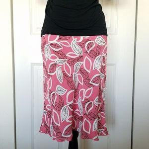 Urban Outfitters Lux Leaf Print A-line Skirt