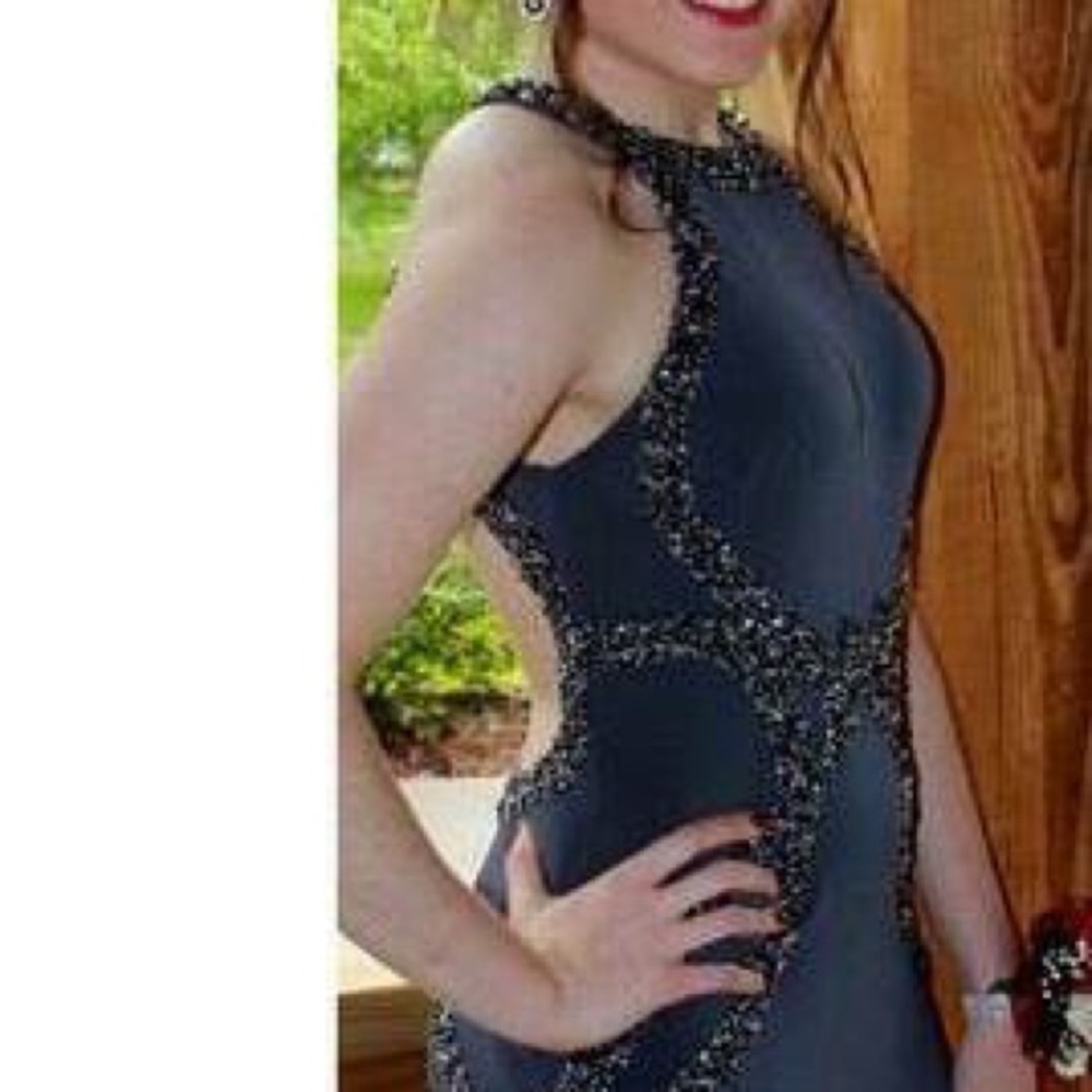 Smoked grey evening dress