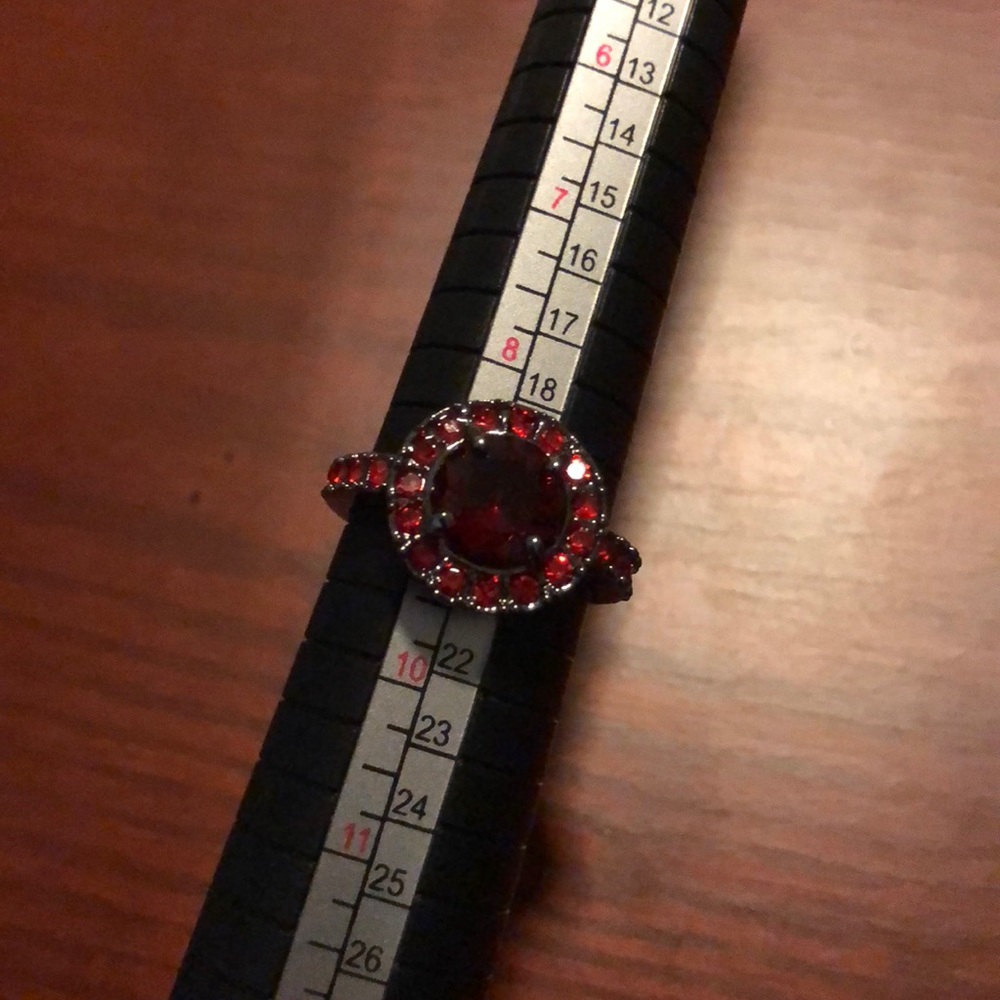 Rhodium Plated Gold Filled Ruby Ring - image 1