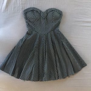 Cute polka dot strapless dress