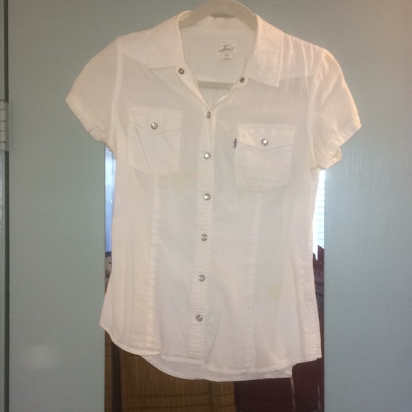 >>3 FOR $20<< LEVI's White Collared Button Down - Picture 1 of 4