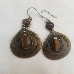 Tiger stone like dangle earrings
