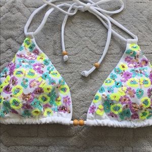 Victoria’s Secret sequin triangle bikini top