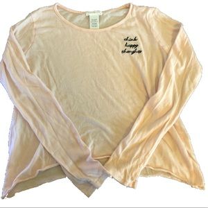 Think Happy Thoughts Pink long sleeve shirt