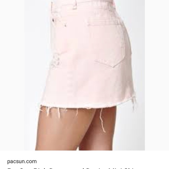 pink jean skirt outfit