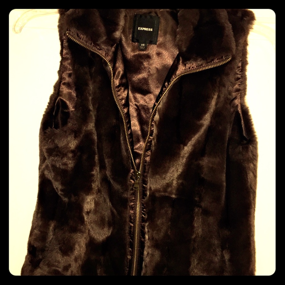 Express faux fur vest