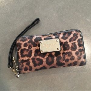 Michael Kors Leopard Zip Wallet/Wristlet