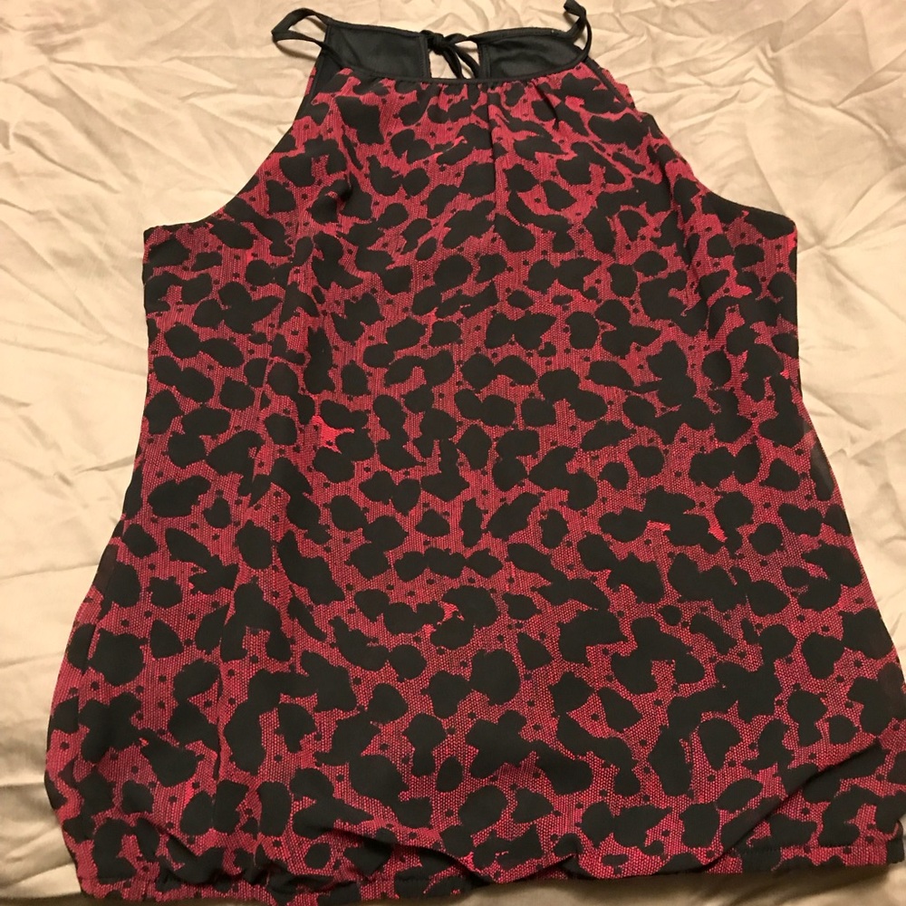 Maroon cheetah print top