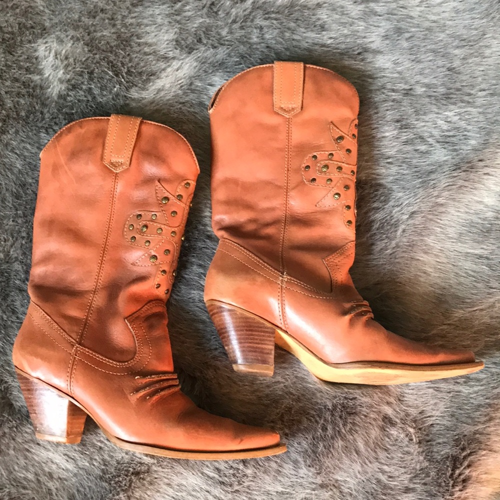 Vintage distressed cowboy boots