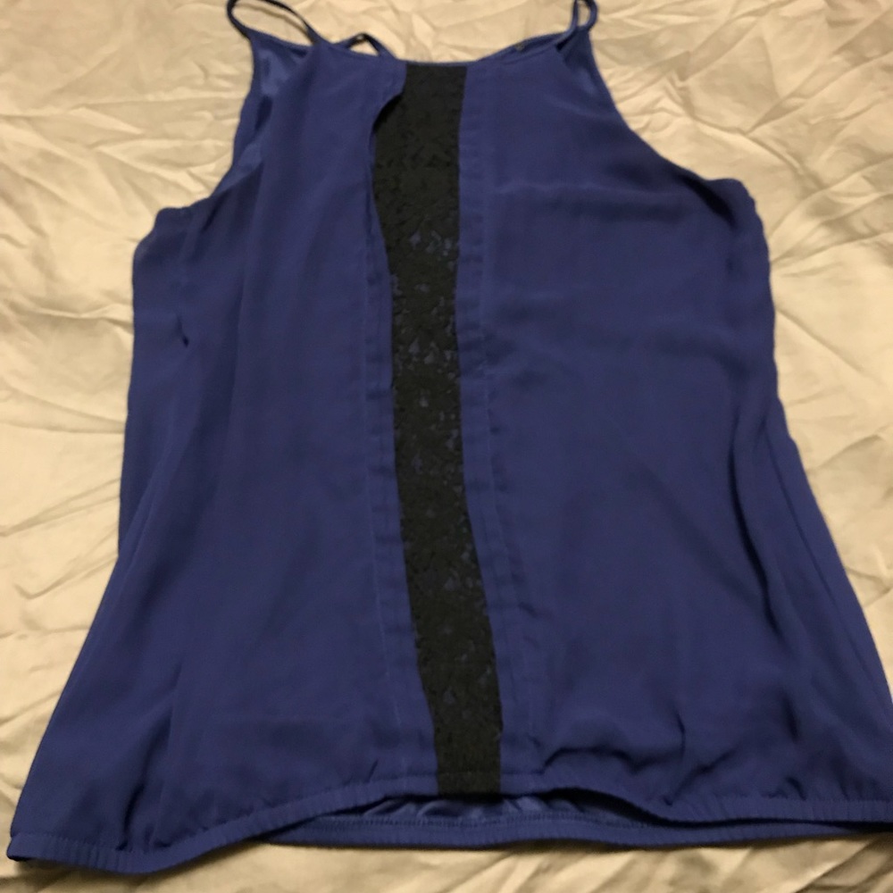 Blue and black top