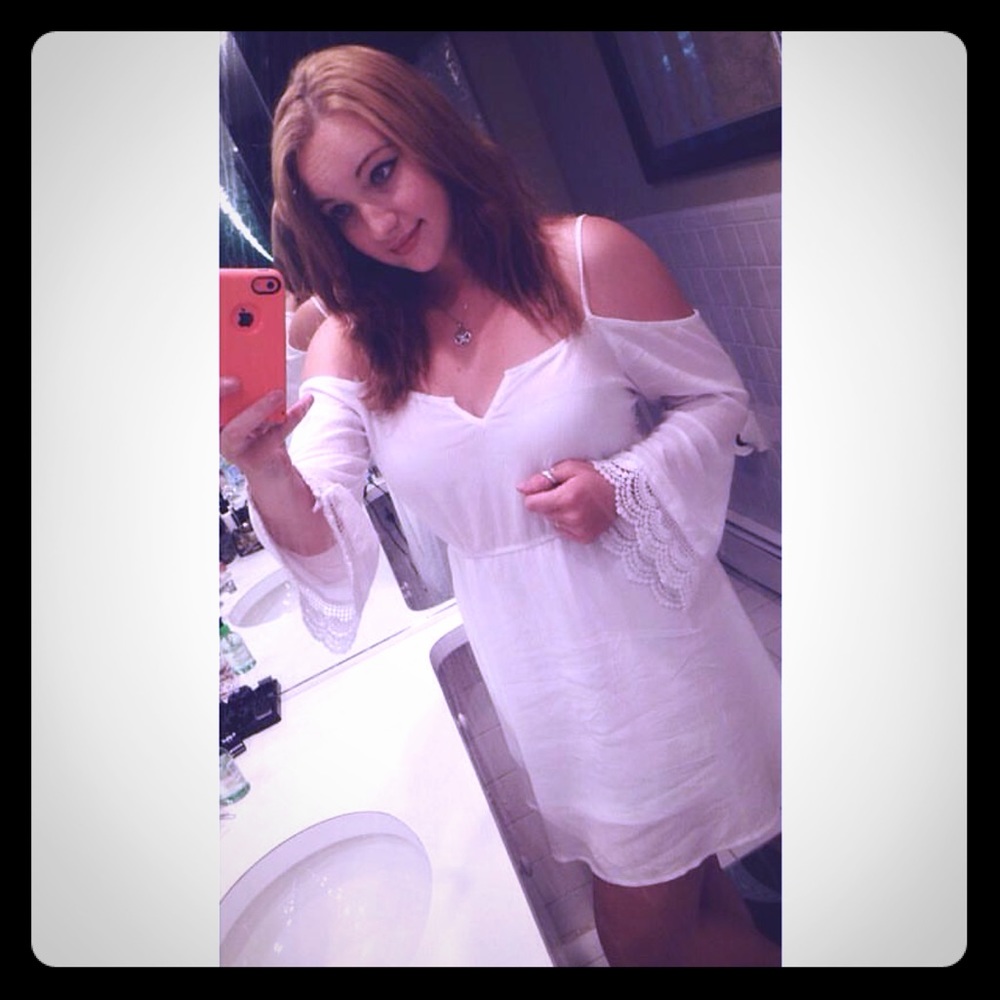 White flowing cotton dress