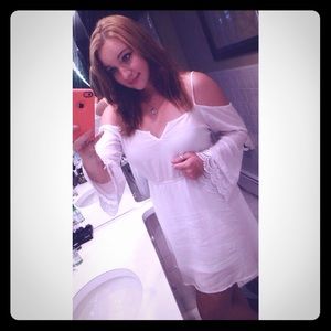 White flowing cotton dress