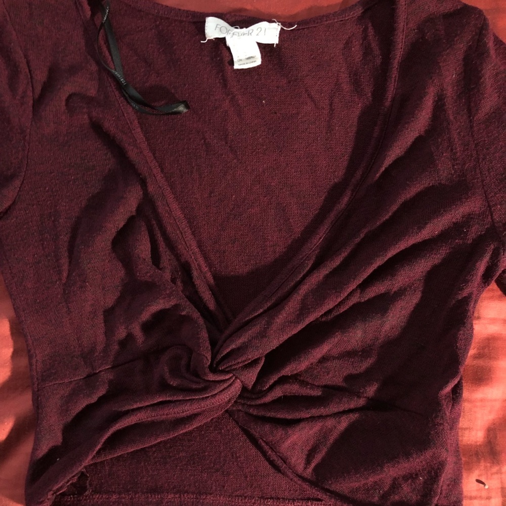 Dark red crop top