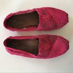 Bright Pink Lace Toms