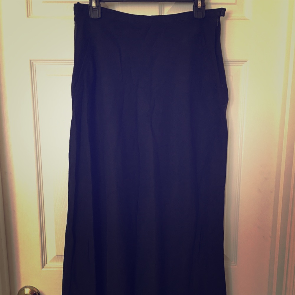 Black skirt above the ankle