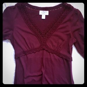 LOFT Midi Dress with Crochet Detail