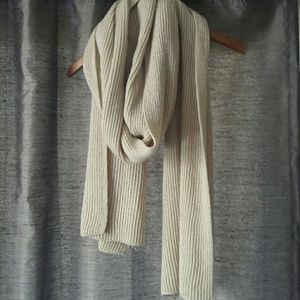 Long, thick knitted scarf