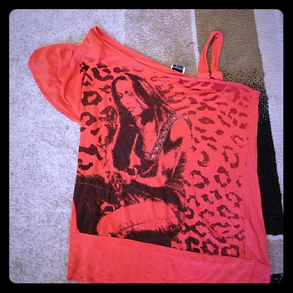 On one shoulder top
