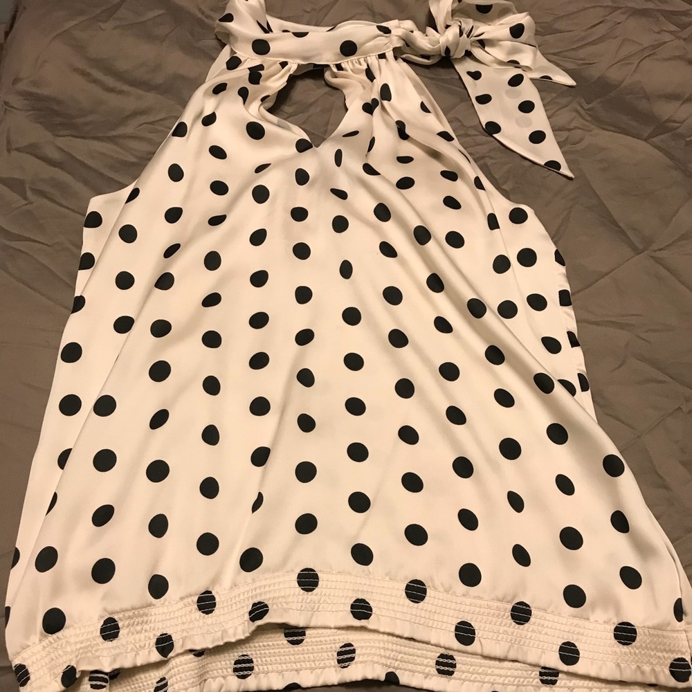 Black and white blouse.