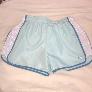 VS PINK Campus Short light blue w sequins XS