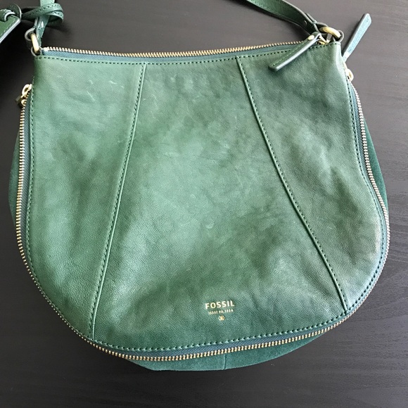 NWOT Forest Green Fossil Crossbody - Picture 2 of 5