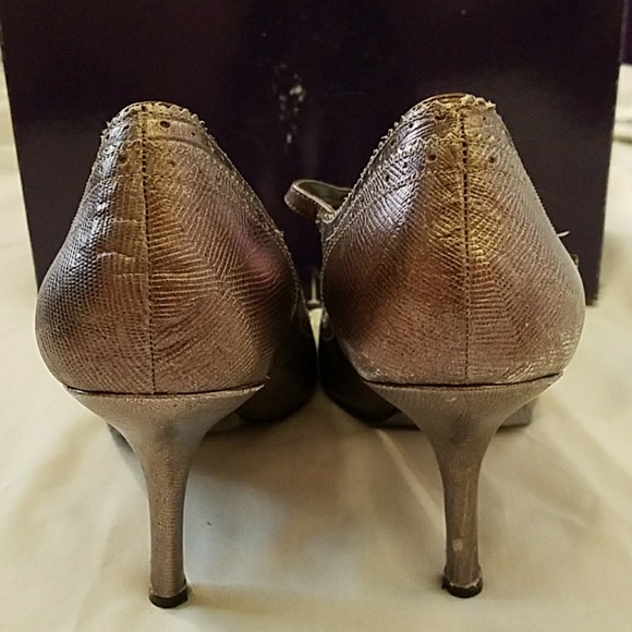 NOT AVAILABLE - Enzo Angiolini Metallic Pewter Leather Mary Janes - Picture 3 of 8