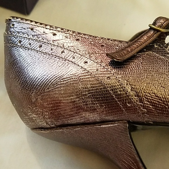 NOT AVAILABLE - Enzo Angiolini Metallic Pewter Leather Mary Janes - Picture 8 of 8