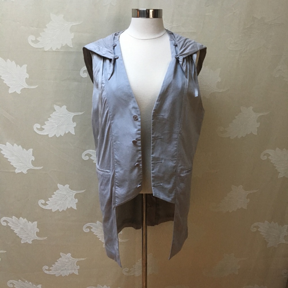 Hooded Grey Asian Designer Vest
