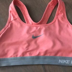 Pink Nike pro sports bra