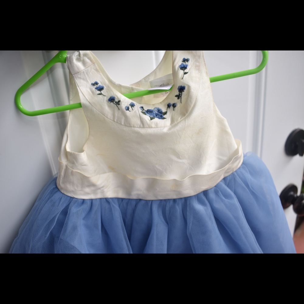 Janie and jack blue and cream infant girl dress..