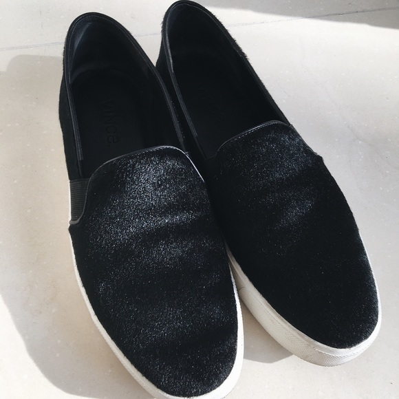 calf hair slip on sneakers