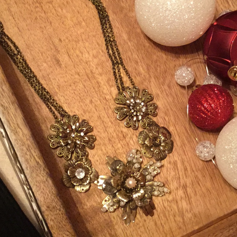Gold,  sparkling fashion necklace