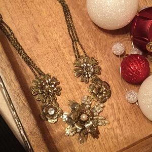 Gold,  sparkling fashion necklace