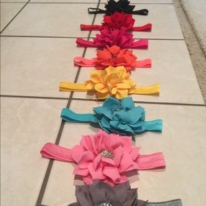 Eight infant headbands