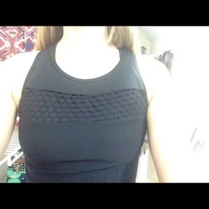 NWT Black workout tank with mesh detail