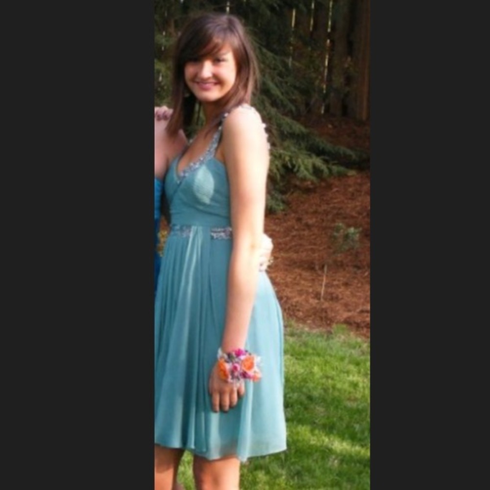 BCBG teal sequin dress