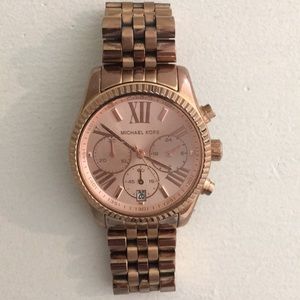 Rose gold Michael kor's watch
