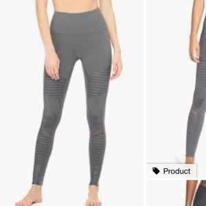 Alo yoga slay gray high waisted Moto leggings M