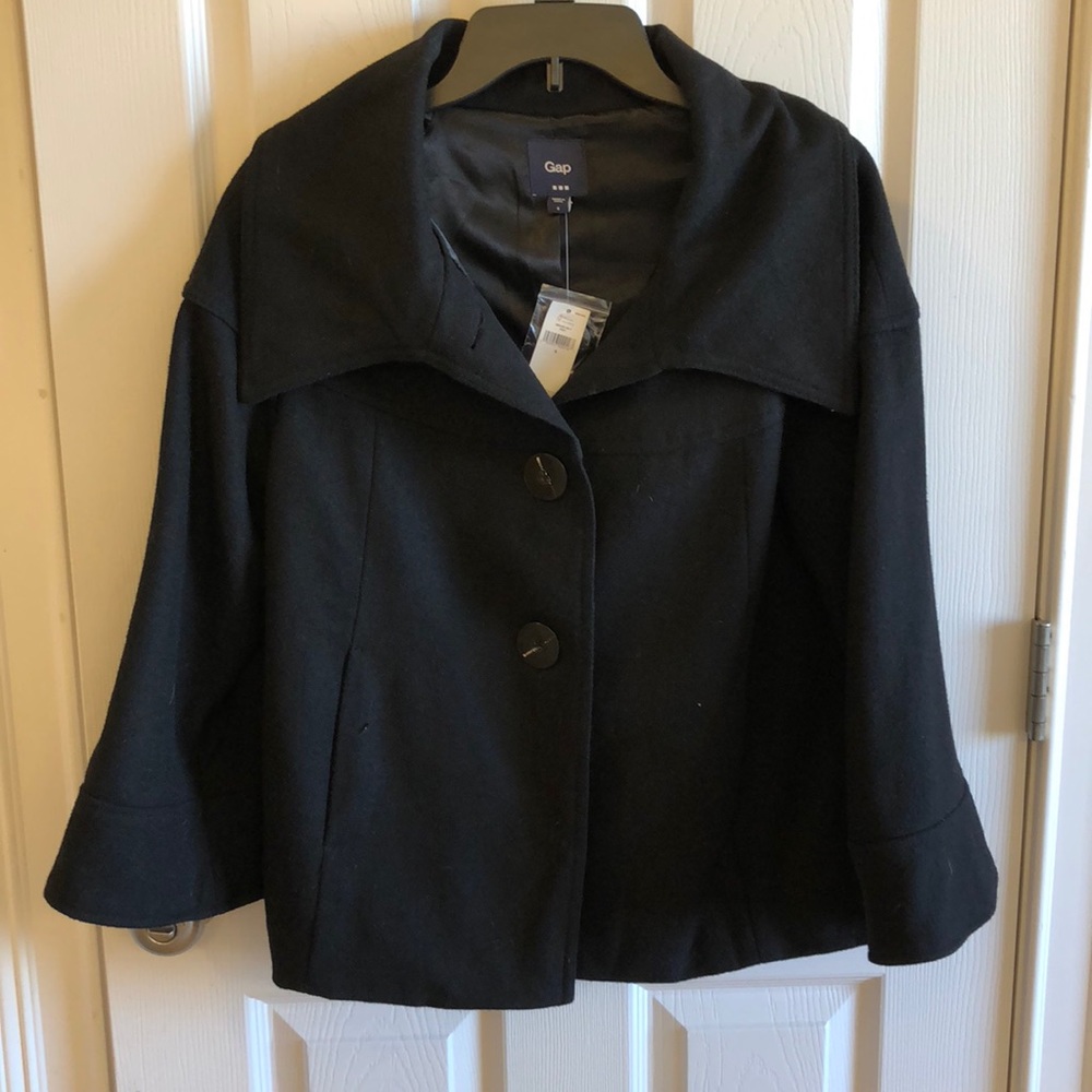 Gap Bell Sleeve Black Wool Coat