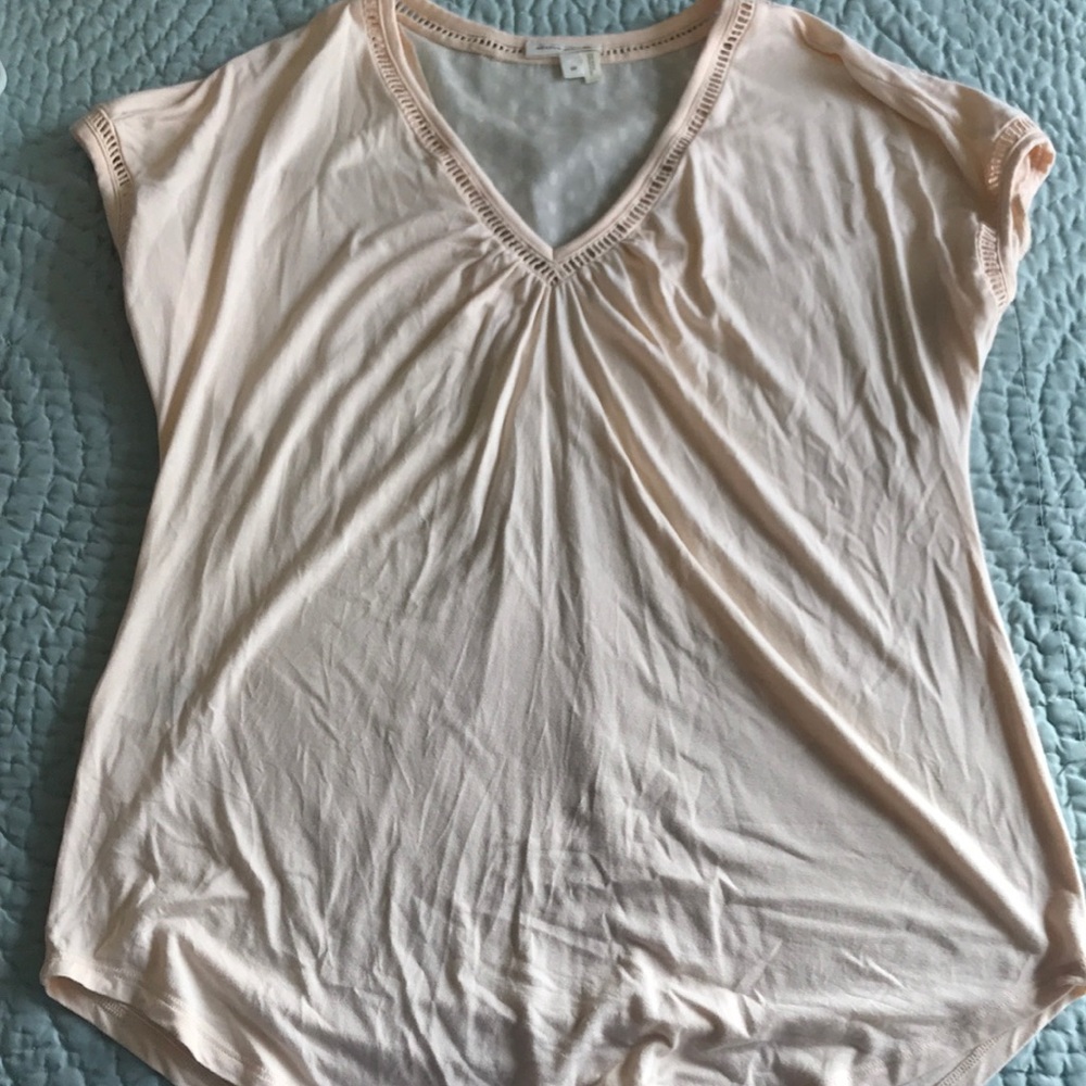 Light pink Anthropologie Tee with Delicate Details