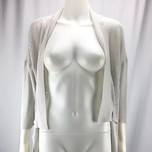 Eileen Fisher Sz M Ivory Silk Blend Cardigan
