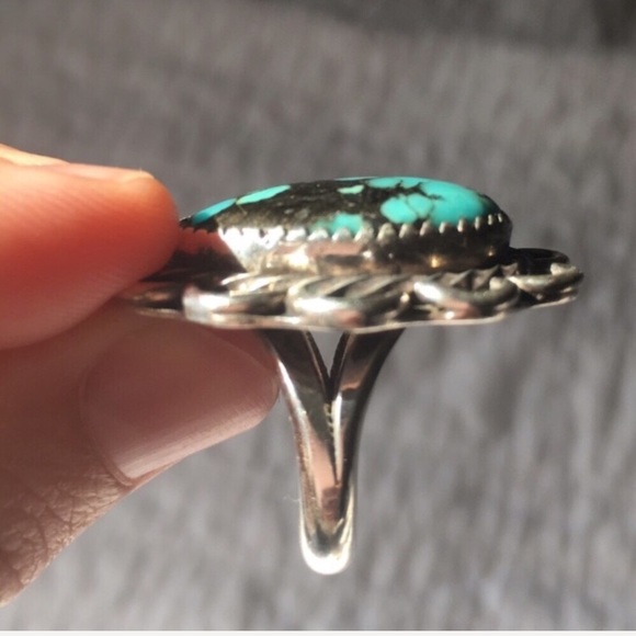SOLD ON IG Vintage Navajo Webbed Turquoise Ring - Picture 6 of 7