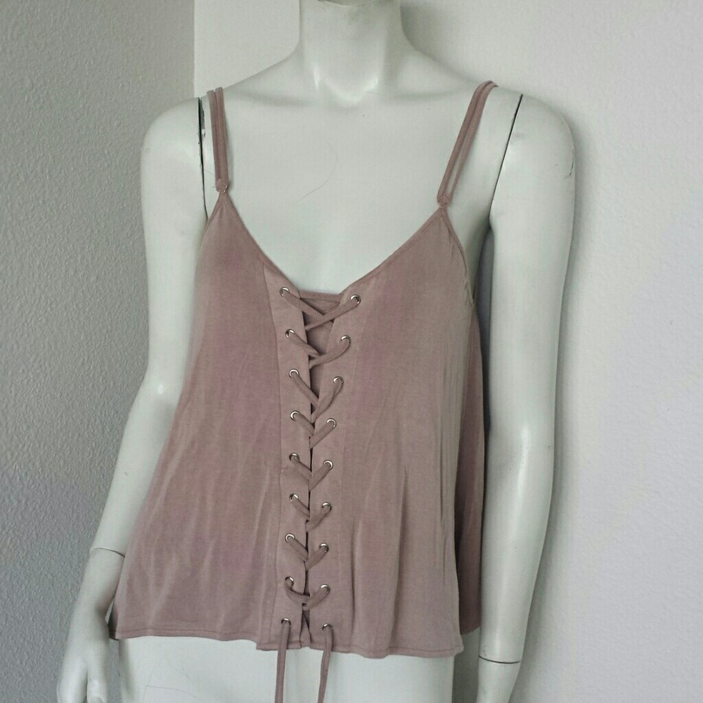 Nwt Olivaceous Lace up Tank