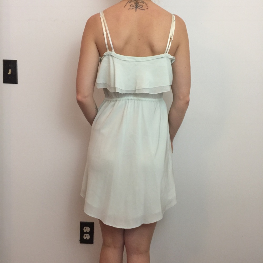 Wilfred Seafoam Green Silk Tiered Midi Dress - Picture 3 of 8