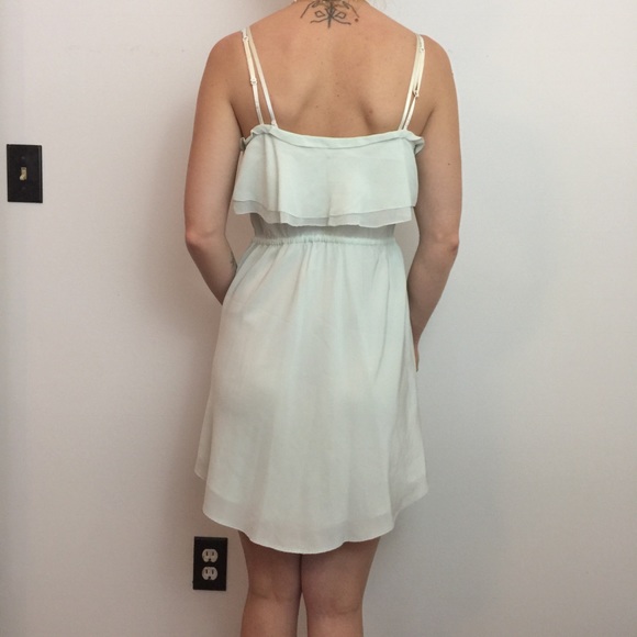 Wilfred Seafoam Green Silk Tiered Midi Dress - Picture 3 of 8