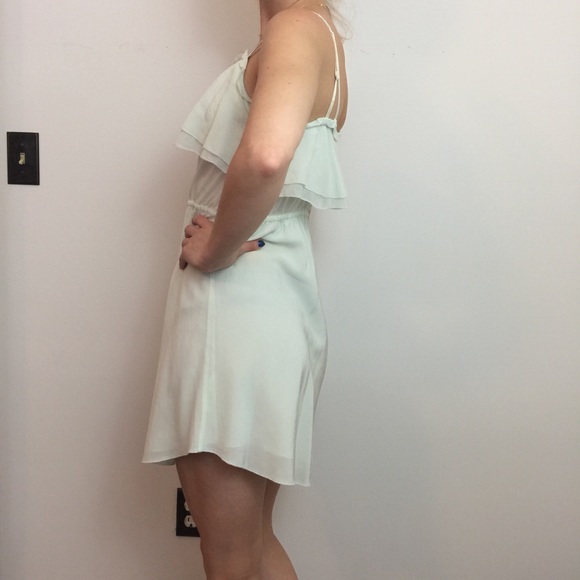 Wilfred Seafoam Green Silk Tiered Midi Dress - Picture 4 of 8