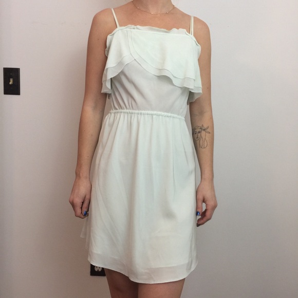 Wilfred Seafoam Green Silk Tiered Midi Dress - Picture 7 of 8