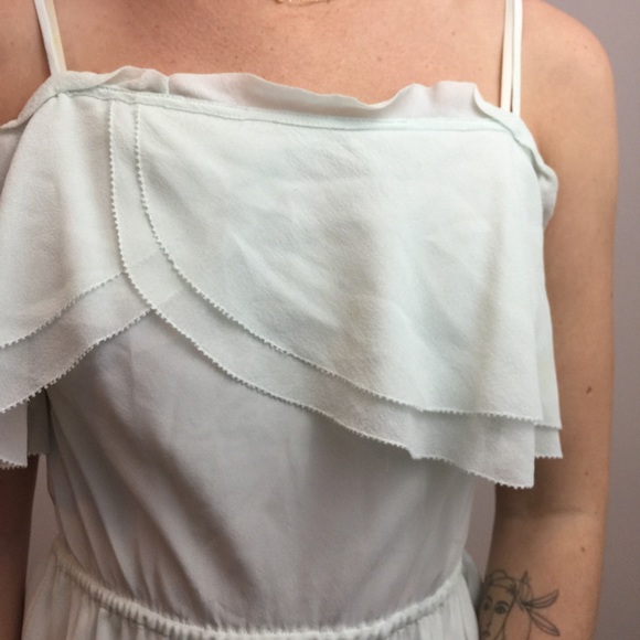 Wilfred Seafoam Green Silk Tiered Midi Dress - Picture 8 of 8