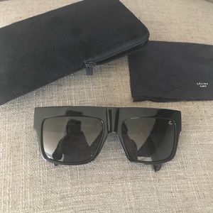 Celine ZZ-Top Black Square Sunglasses.