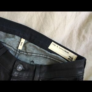 Rag & Bone Coated Black Jeans - Size 28